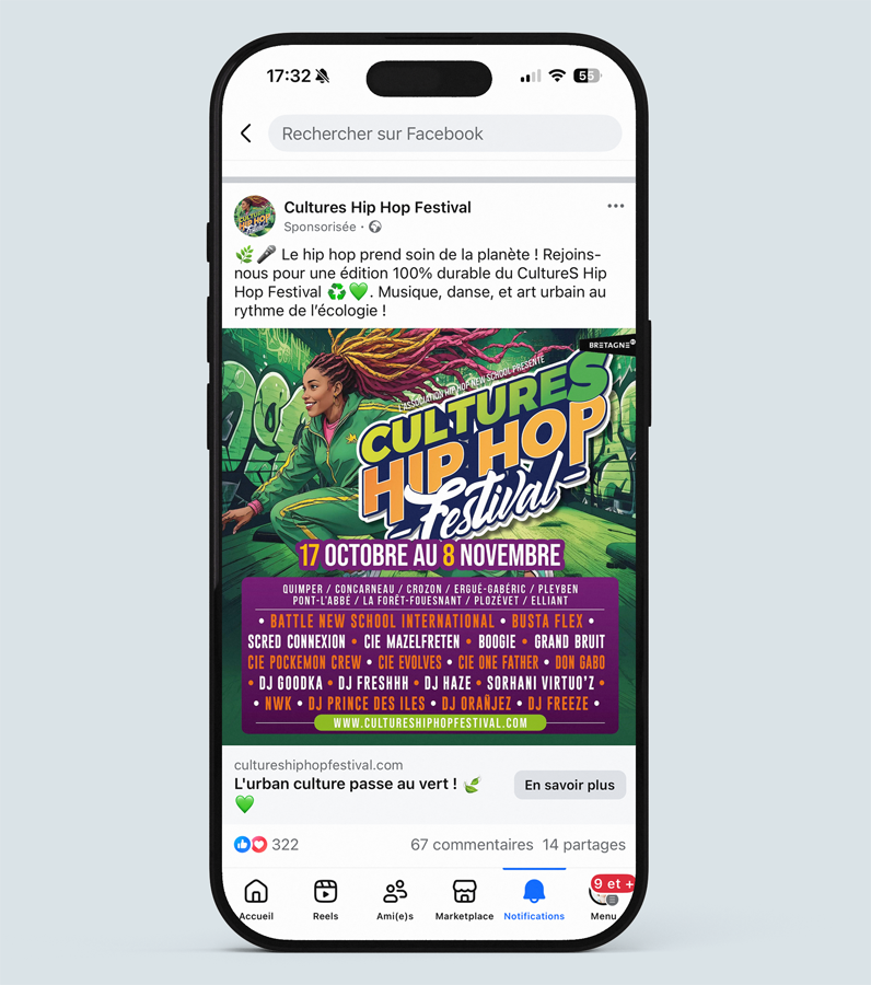 Publicité digitale CultureS Hip Hop – Communication digitale à Quimper